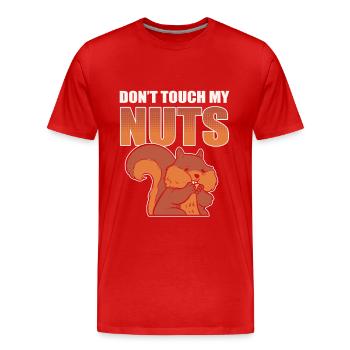 Don't Touch My Nuts Squirrel Animal - Männer Premium Bio T-Shirt - Rot - Vorne - Damien (186cm)