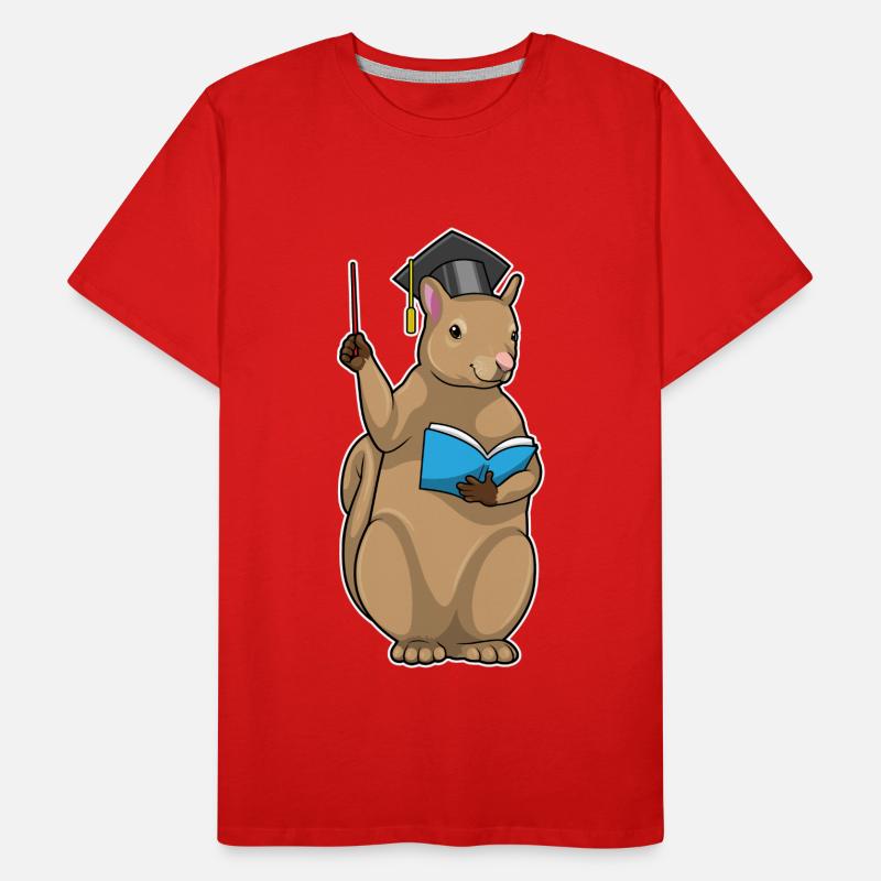 Eichhörnchen als Lehrer mit Buch Männer Premium Bio T-Shirt