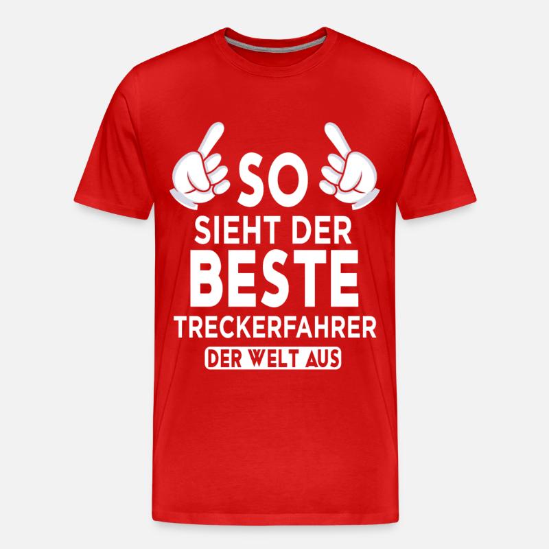 Treckerfahrer Spruch - Männer Premium Bio T-Shirt - Rot