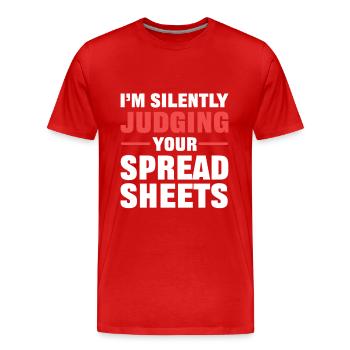 Buchhalter Buchhaltung Tabellenkalkulation Rechner - Männer Premium Bio T-Shirt - Rot - Vorne - Damien (186cm)