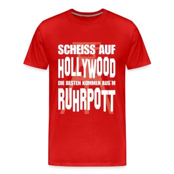 Ruhrpott Ruhrgebiet Spruch Sprüche Slang Dialekt - Männer Premium Bio T-Shirt - Rot - Vorne - Damien (186cm)