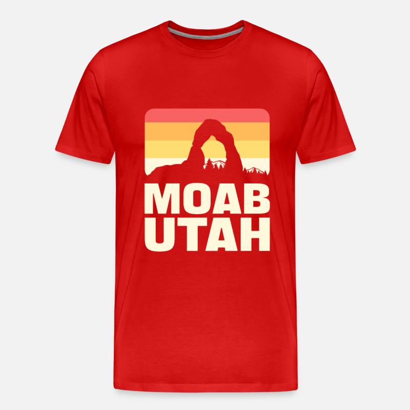 Moab Utah Vitange Mountain - Männer Premium Bio T-Shirt - Rot