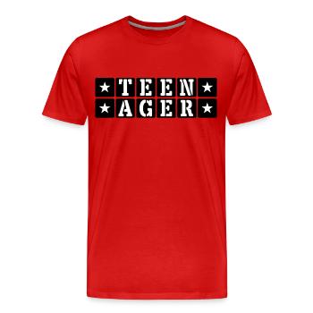 TEENAGER - TEENIE - JUGENDLICHER - HERANWACHSENDER - Männer Premium Bio T-Shirt - Rot - Vorne - Damien (186cm)