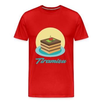 Tiramisu Dessert - T-shirt bio Premium Homme - rouge - Devant - Damien (186cm)