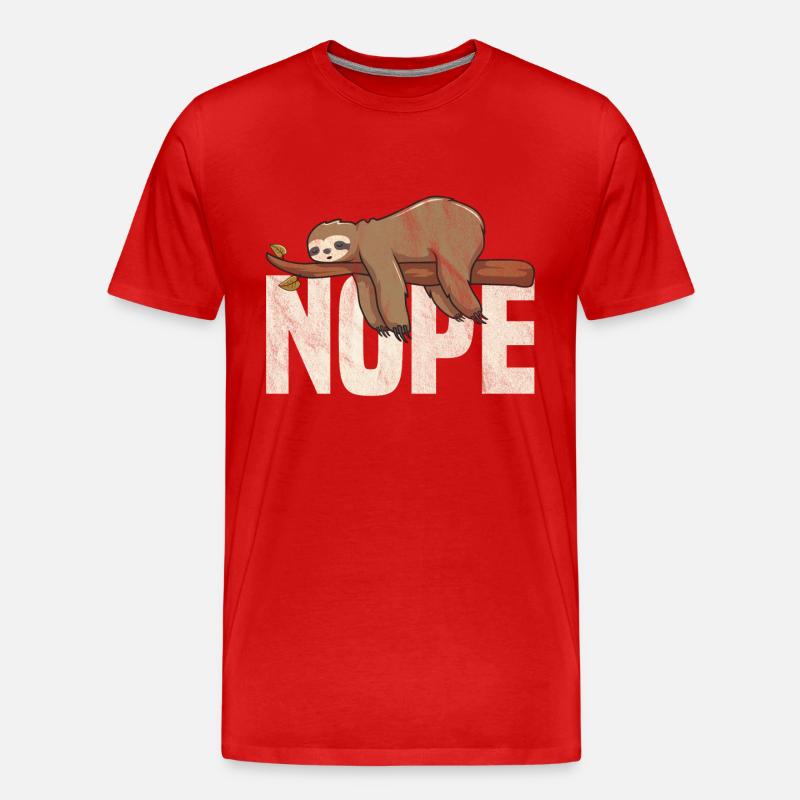 Faultier Nein - Männer Premium Bio T-Shirt - Rot