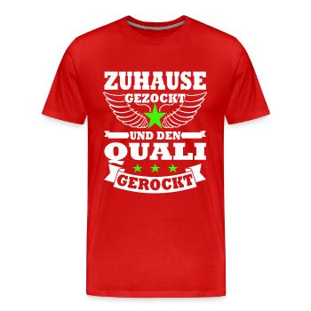 Gezockt und Quali gerockt - Schulabschluss 2023 - Männer Premium Bio T-Shirt - Rot - Vorne - Damien (186cm)