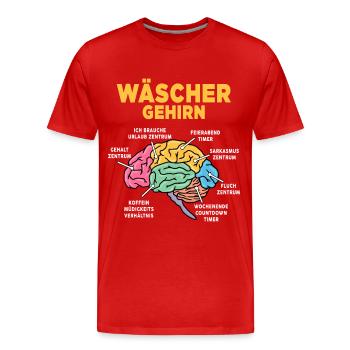 Wäscher - Männer Premium Bio T-Shirt - Rot - Vorne - Damien (186cm)