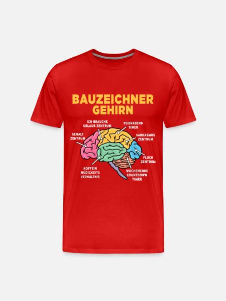 Bauzeichner - Männer Premium Bio T-Shirt - Rot