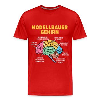 Modellbauer - Männer Premium Bio T-Shirt - Rot - Vorne - Damien (186cm)