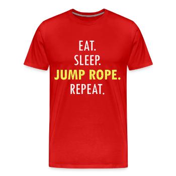 Eat Sleep Jump Rope Roping Jumping Skipping - Men's Premium Organic T-Shirt - red - Front - Damien (186cm)