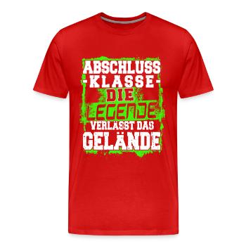 Abschlussklasse - Die Legende - Abitur - Matura - Männer Premium Bio T-Shirt - Rot - Vorne - Damien (186cm)