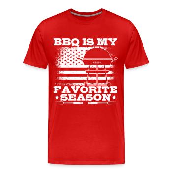 BBQ Is My Favorite Season Meat Grill - Men's Premium Organic T-Shirt - red - Front - Damien (186cm)