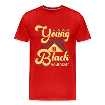 Young Black Homeowner Hausbesitzer Hausbau Bauherr - Männer Premium Bio T-Shirt - Rot - Vorne - Damien (186cm)