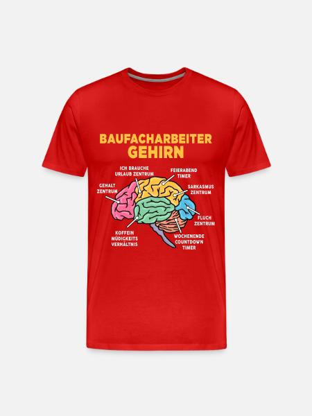 Baufacharbeiter - Männer Premium Bio T-Shirt - Rot