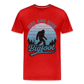 Bigfoot Hide And Seek Nature Lovers Camper - T-shirt bio Premium Homme - rouge - Devant - Damien (186cm)