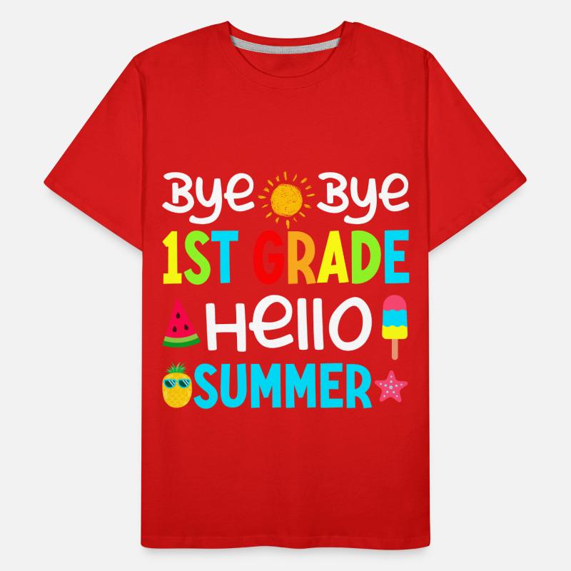 Bye Bye 1St Grade Hello Summer Männer Premium Bio T-Shirt