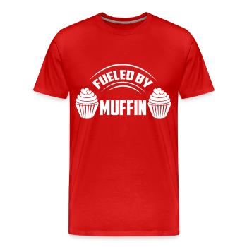 Fourré de muffins et de tartes à la crème - T-shirt bio Premium Homme - rouge - Devant - Damien (186cm)