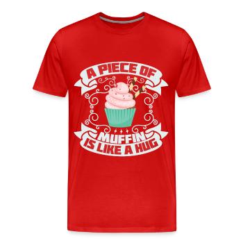 Muffin un morceau est comme un câlin - T-shirt bio Premium Homme - rouge - Devant - Damien (186cm)
