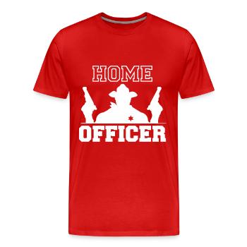 Sheriff Home Officer Sheriffstern Pistolen - Männer Premium Bio T-Shirt - Rot - Vorne - Damien (186cm)