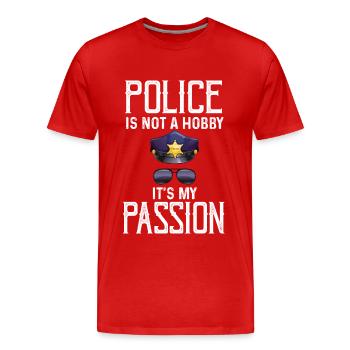 Insigne de shérif de la passion de la police - T-shirt bio Premium Homme - rouge - Devant - Damien (186cm)