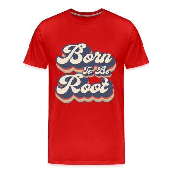Linux Retro Born To Be Root for Nerds - Men's Premium Organic T-Shirt - red - Front - Damien (186cm)