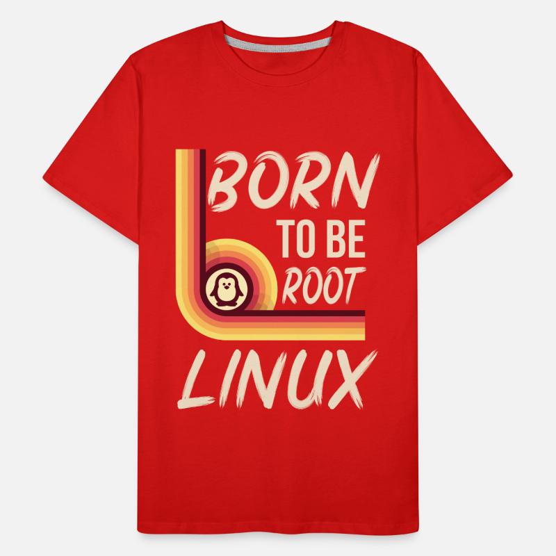 Linux Né pour être root Retro Admin Nerd Geek T-shirt bio Premium Homme