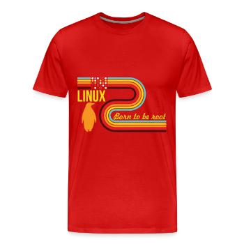 Born To Be Root Linux Nerd Geek Coding - Men's Premium Organic T-Shirt - red - Front - Damien (186cm)