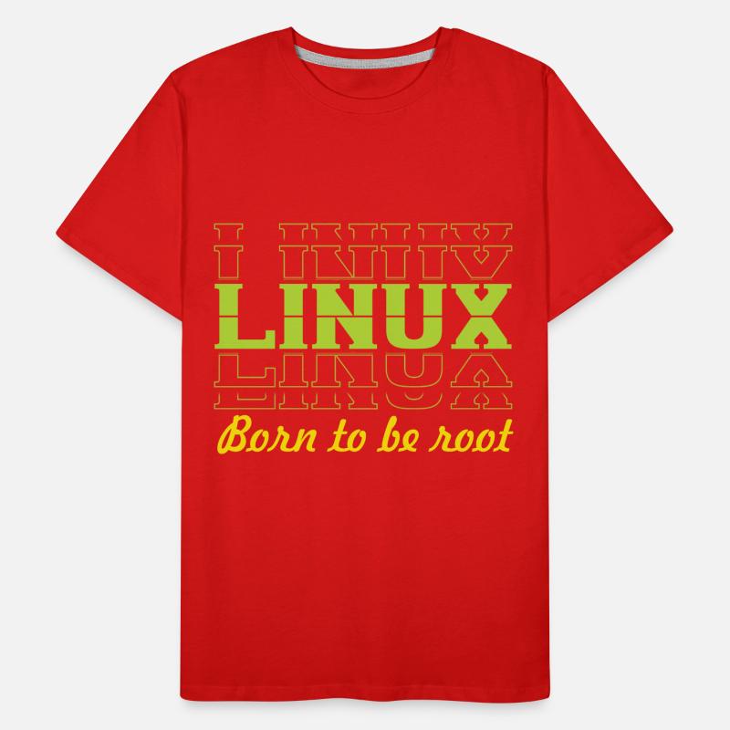 Linux Retro Vintage Born to be Root for Nerds Men's Premium Organic T-Shirt