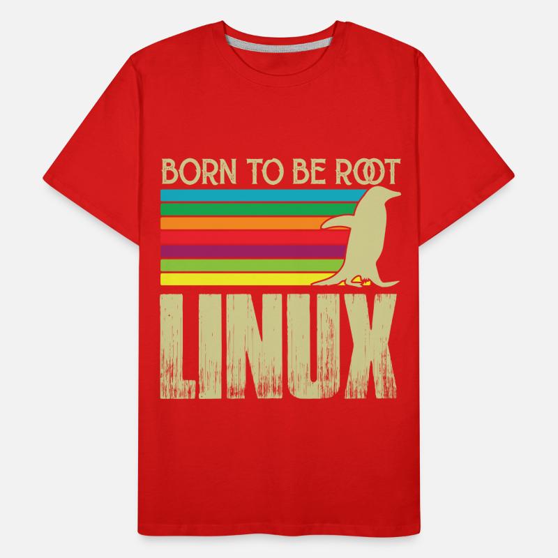 Linux Né pour être root Admin Linux T-shirt bio Premium Homme