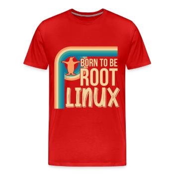 Born To Be Root Linux Nerd for Coding - Men's Premium Organic T-Shirt - red - Front - Damien (186cm)