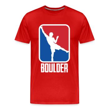 Bouldering Climbing Climbing Wall Climbers Mountains - Men's Premium Organic T-Shirt - red - Front - Damien (186cm)