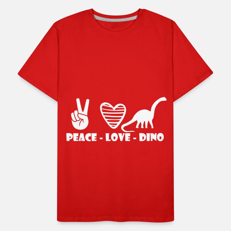 Peace Love and Dinos Cretaceous Dinosaurs Men's Premium Organic T-Shirt