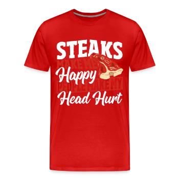 Grill Grill BBQ BBQ Grillades Saison Barbecue - T-shirt bio Premium Homme - rouge - Devant - Damien (186cm)