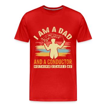 Chef d’orchestre Papa Orchestre de concert Musiciens - T-shirt bio Premium Homme - rouge - Devant - Damien (186cm)