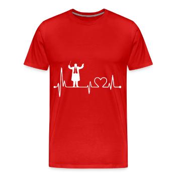 Chef d’orchestre Herzschlag au concert et orchestre - T-shirt bio Premium Homme - rouge - Devant - Damien (186cm)