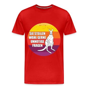 Känguru Retro Beuteltiere Australien - Männer Premium Bio T-Shirt - Rot - Vorne - Damien (186cm)