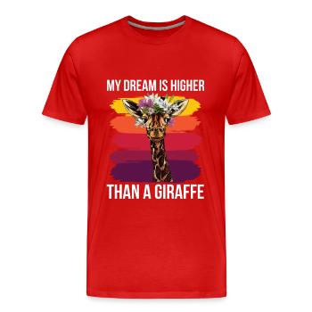 Giraffen Traum Afrika Giraffe Savanne - Männer Premium Bio T-Shirt - Rot - Vorne - Damien (186cm)