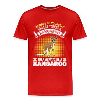 Kangaroo be you yourself Australia Fauna - Men's Premium Organic T-Shirt - red - Front - Damien (186cm)