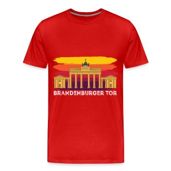 Porte de Brandebourg à Berlin Allemagne - T-shirt bio Premium Homme - rouge - Devant - Damien (186cm)