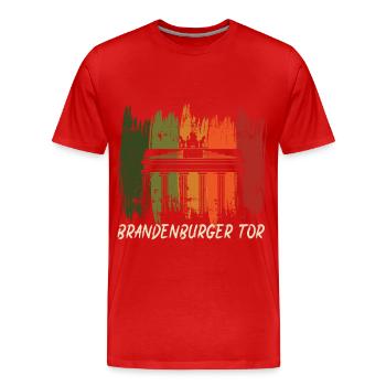 Porte de Brandebourg Retro Berlin Allemagne - T-shirt bio Premium Homme - rouge - Devant - Damien (186cm)