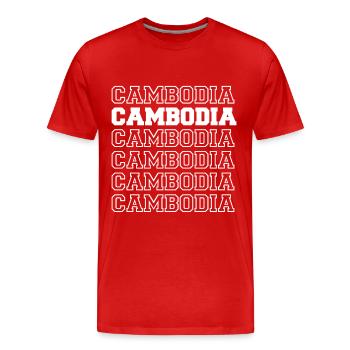 Cambodia Retro Asia Holiday Angkor Wat Temple - Men's Premium Organic T-Shirt - red - Front - Damien (186cm)