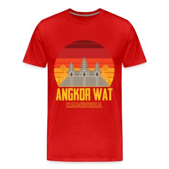 Angkor Wat Cambodia Temple Asia - Men's Premium Organic T-Shirt - red - Front - Damien (186cm)