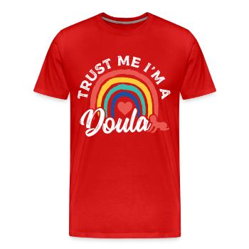 Geburtsthelfer Hebamme Doula Geburt Geburtshelferi - Männer Premium Bio T-Shirt - Rot - Vorne - Damien (186cm)