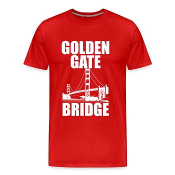Golden Gate Bridge Baie de Californie - T-shirt bio Premium Homme - rouge - Devant - Damien (186cm)