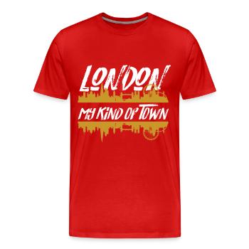 Londres ma ville Big Ben Grande Roue Royaume-Uni Angleterre - T-shirt bio Premium Homme - rouge - Devant - Damien (186cm)
