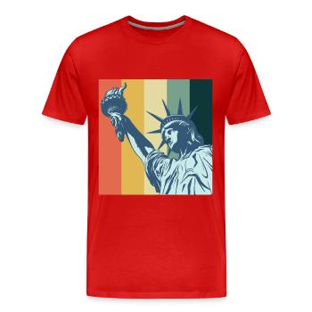 Freiheitsstatue NYC Big Apple New York Liberty - Männer Premium Bio T-Shirt - Rot - Vorne - Damien (186cm)