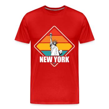New York Freiheitsstatue Big Apple NYC Liberty - Männer Premium Bio T-Shirt - Rot - Vorne - Damien (186cm)