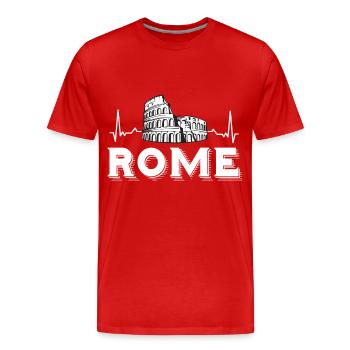 Rom Herzschlag Italien Kolosseum Toskana - Männer Premium Bio T-Shirt - Rot - Vorne - Damien (186cm)