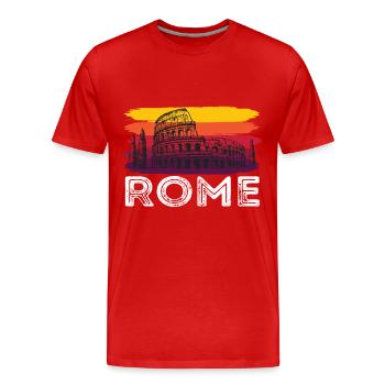 Kolosseum Rom Retro Italien antike Toskana - Männer Premium Bio T-Shirt - Rot - Vorne - Damien (186cm)
