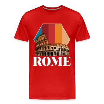 Rom Kolosseum Retro Italien antike Toskana - Männer Premium Bio T-Shirt - Rot - Vorne - Damien (186cm)